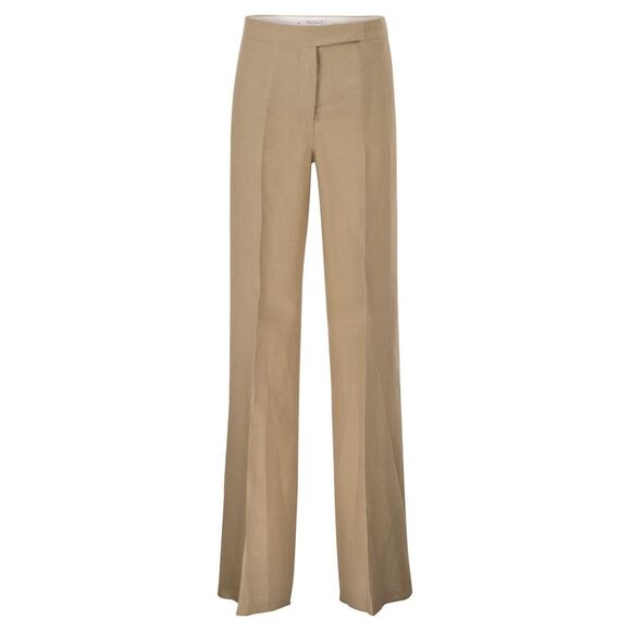 Max Mara Women Mxsbig - Regular Fit Trousers In Linen Natté